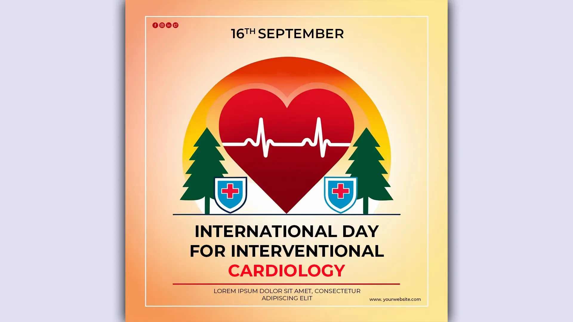 Heart Health Awareness Instagram Post PSD image